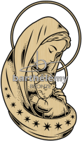 Mariabeeld met kind Brons