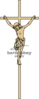 Eenvoudig kruis Brons met Christus  
